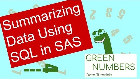 Summarizing Data using SQL in SAS | Data tutorial | PROC SQL