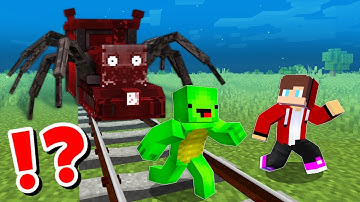 JJ and Mikey vs Choo Choo Charles Train CHALLENGE in Minecraft / Maizen Minecraft