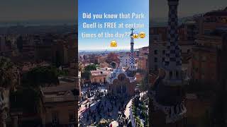 Did you know that you could access Parc Guell in Barcelona, Spain  for FREE #TravelHack #traveling