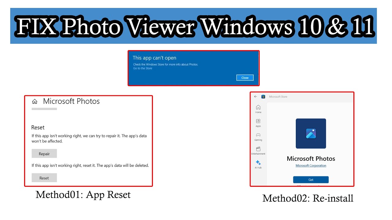 How to FIX "This app can't open windows 10 image" FIX Windows Photo
