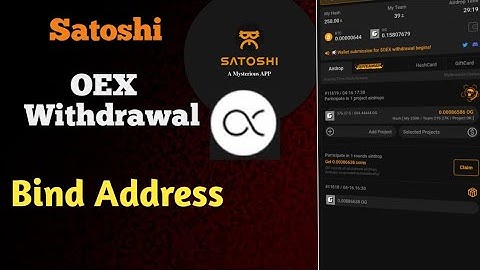 Satoshi OEX Address Link 🔗 | Satoshi OEX Withdrawal  | OEX Withdrawal Kaise Kare