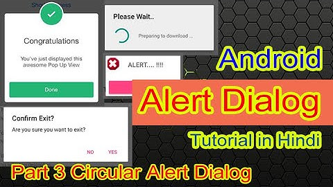 Android Studio Alert Dialog Tutorial in hindi/urdu | Circular Alert Dialog | Part 4