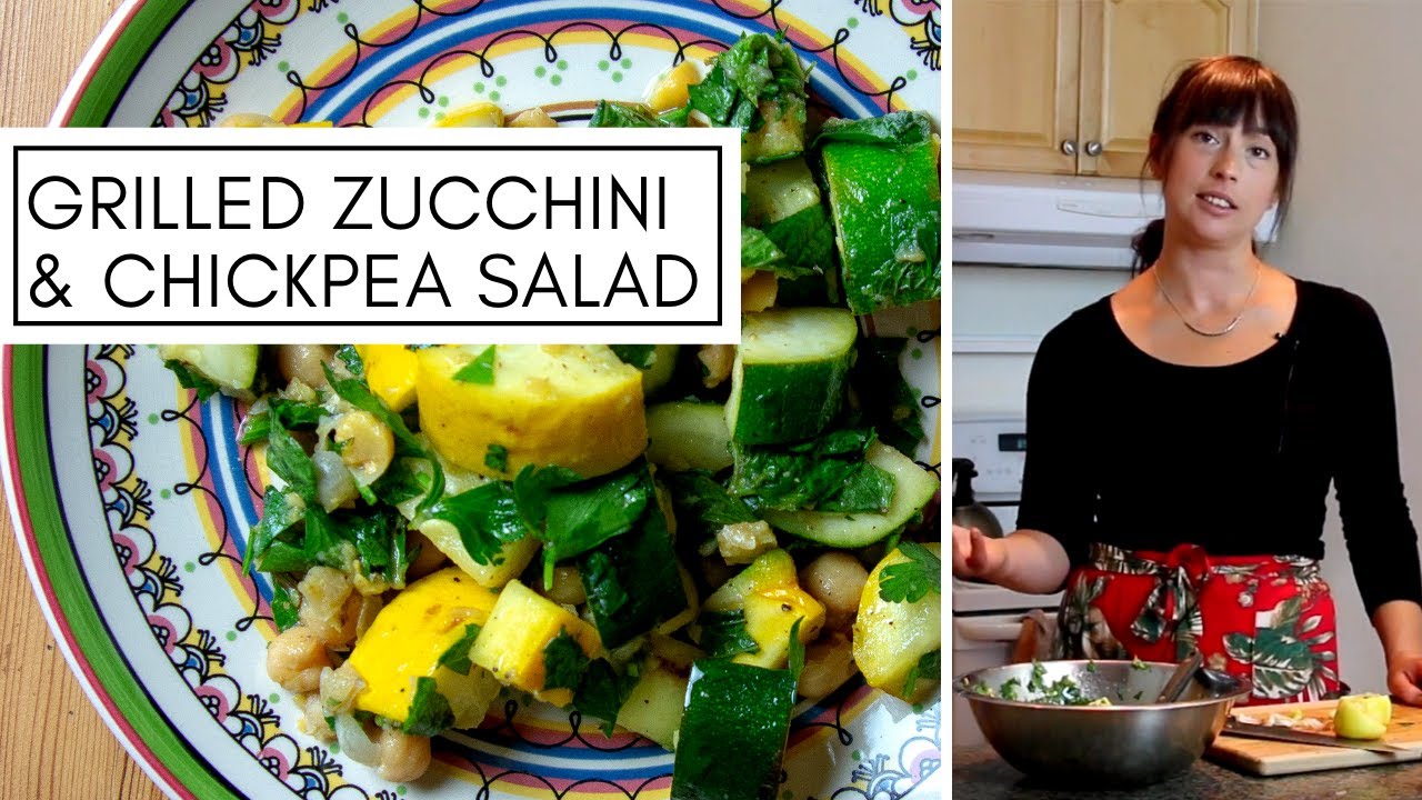 Quinoa with grilled zucchini chickpea