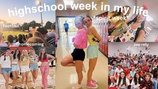 high school week in my life vlog *spirit week, homecoming, football, pep rally, friends,   more*