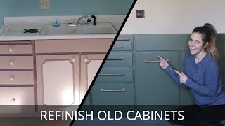Refinishing Old Kitchen Cabinets | Paint and Resurface Kitchen Cabinets