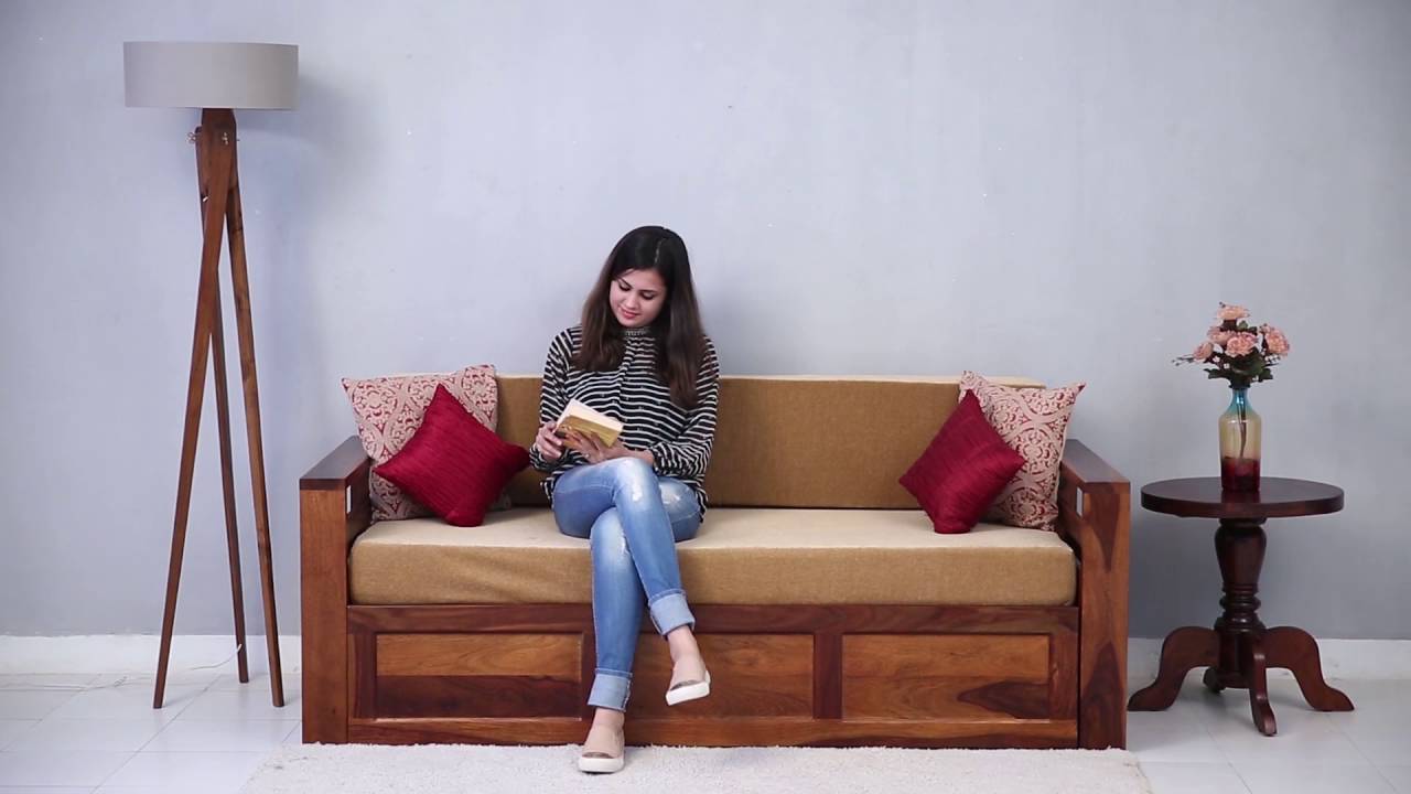 Wooden Sofa Come Bed Online Baci Living Room