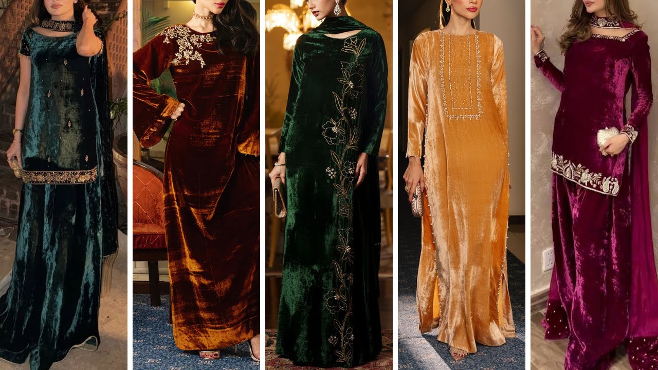 Winter special velvet suit designs 🥰 / trending designs 💯 velvet dress design