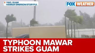 'It's Barely Moving Over The Island': Typhoon Mawar Flooding Buildings, Tossing Debris Across Guam