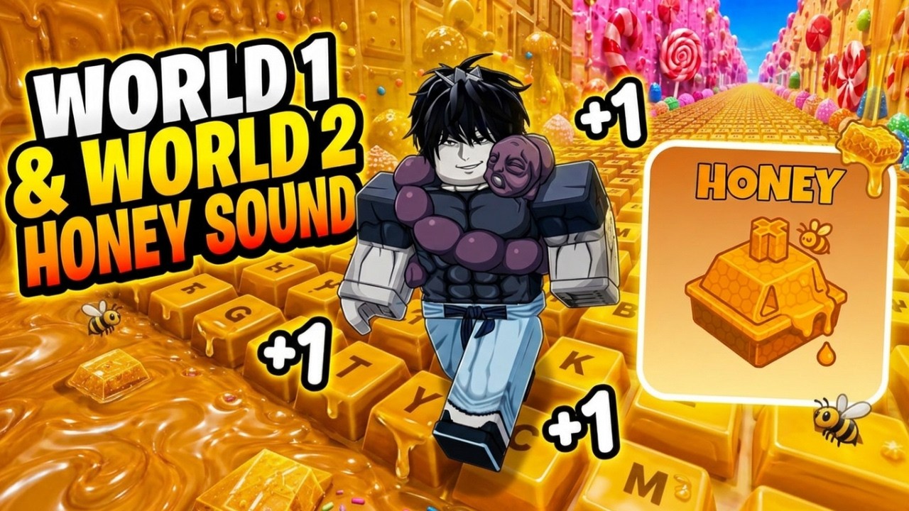 Testing THE MOST SATISFYING Honey Keys in  +1 Speed Keyboard Escape! World 1 & 2 All Stages