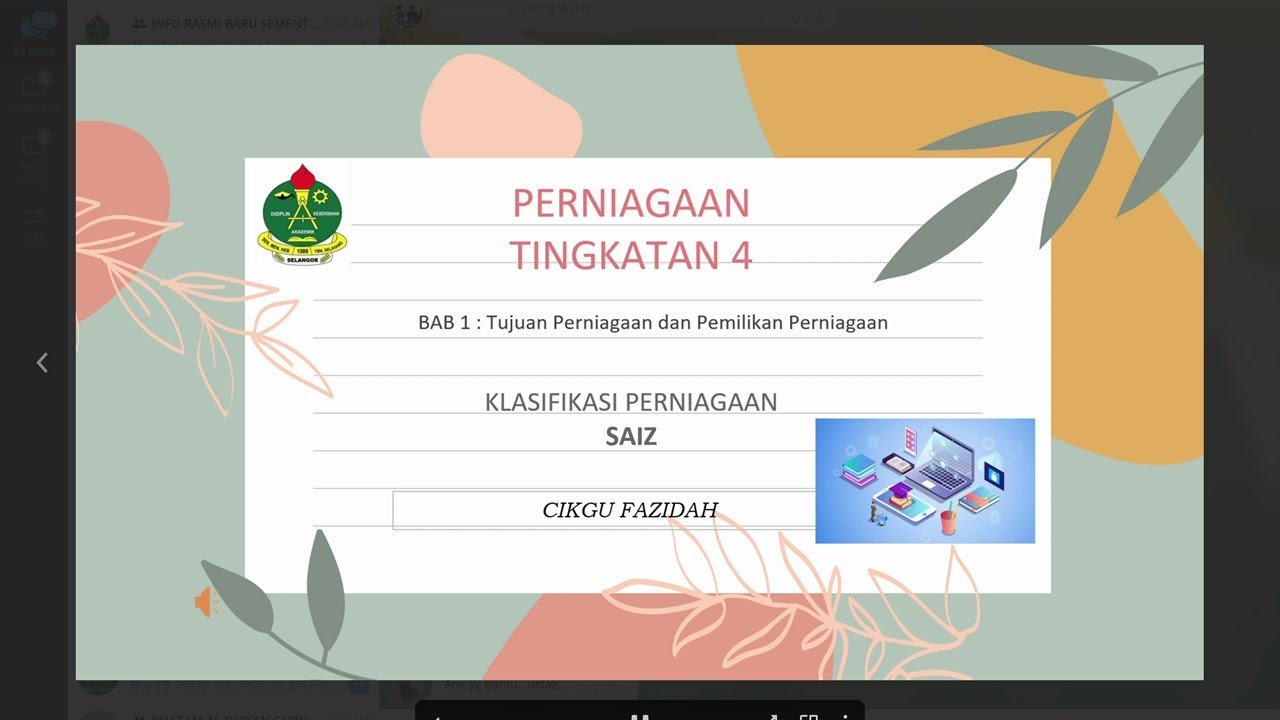 Kelas Online Perniagaan Tingkatan 4 Klasifikasi Perniagaan Saiz Youtube