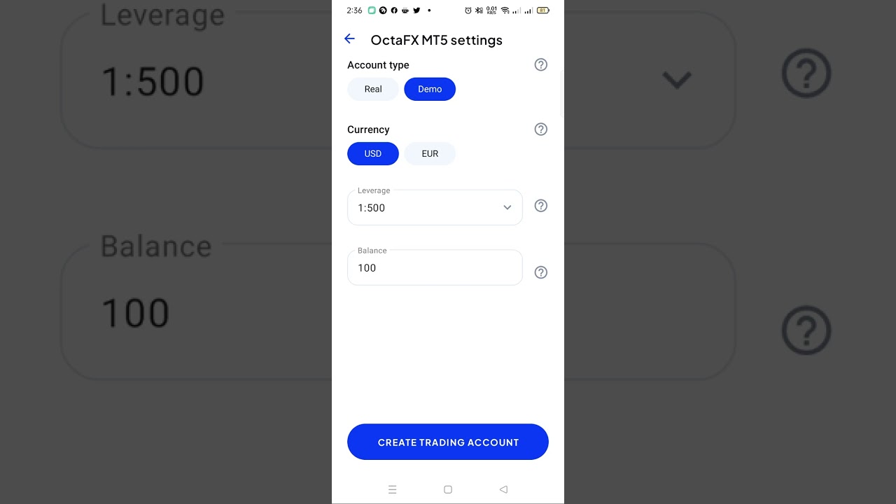 OctaFx Trading Demo Account