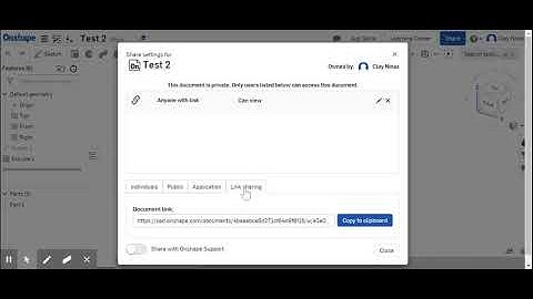 Turn on link sharing in OnShape