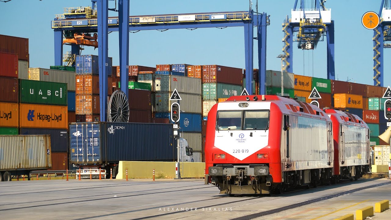 Freight Train at COSCO port in Piraeus, Greece | July 2024.