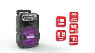Groove 214W - Portalbe All - In - One Led Party System With 100 Watts & Remote