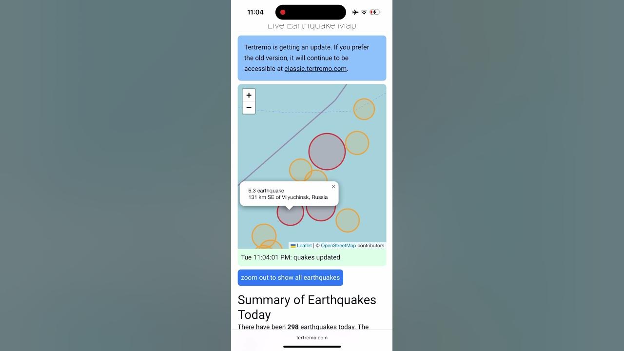 Earthquake map youtube