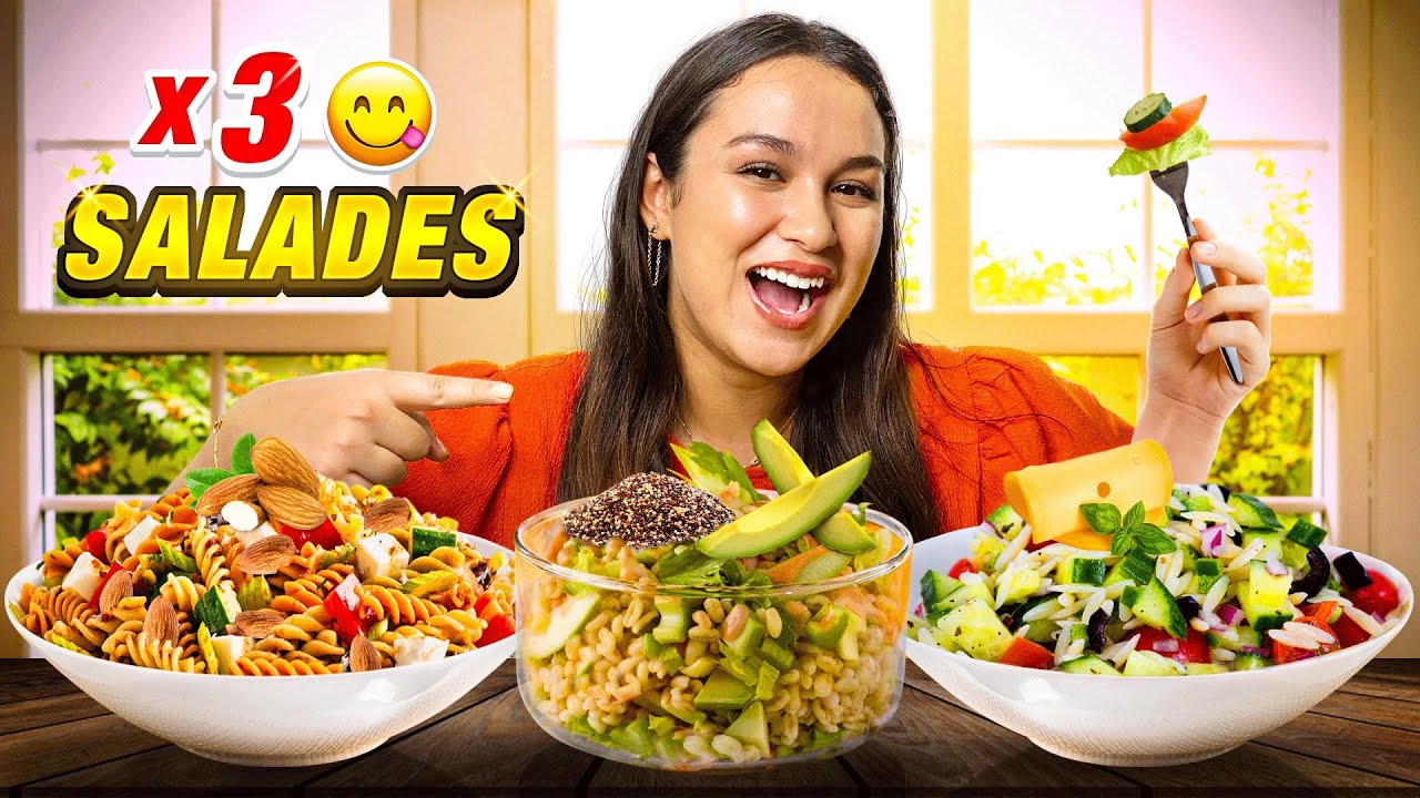 3 سلطات سهلة صالحة للخدمة أو للقراية أو كوجبة فالدار 😍🥗
