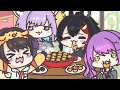 【手描き】たこ焼きパーティーでス虐開始!【大空スバル/猫又おかゆ/常闇トワ/大神ミオ/切り抜き漫画】