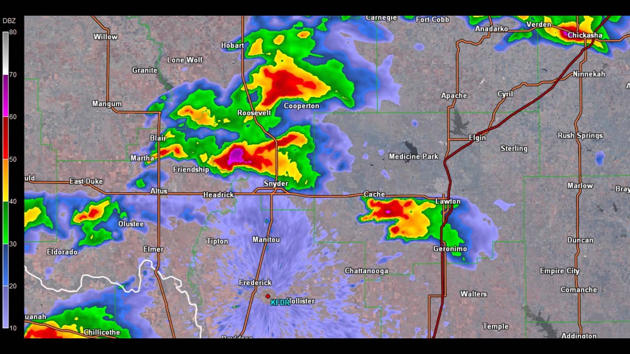 Cooperton, Oklahoma Tornadoes Radar Loop