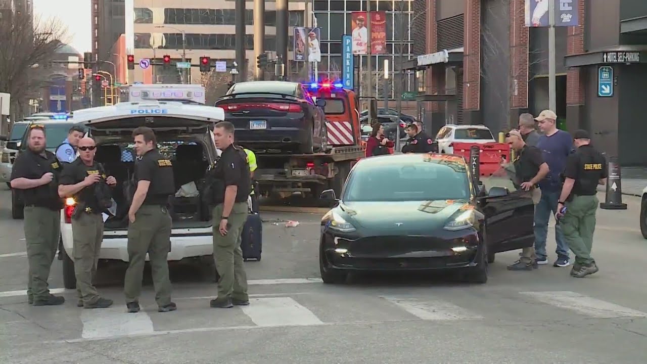 Suspects in custody after pursuit ends at Ballpark Village - YouTube