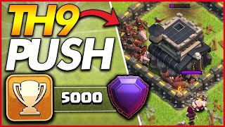 TH9 STARTS TROPHY PUSH TO LEGEND LEAGUE!! | Town Hall 9 Trophy Push - Clash of Clans