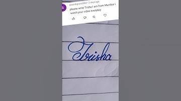 Trisha beautiful name write in cursive writing #cursive#writting#calligraphy#shorts#clips