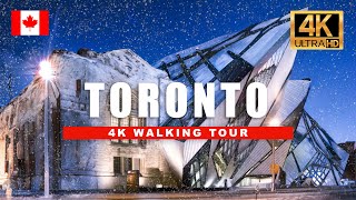Toronto Winter Walk: Snow Walking Tour UofT, Bloor Yonge Yorkville [4K HDR 60fps]