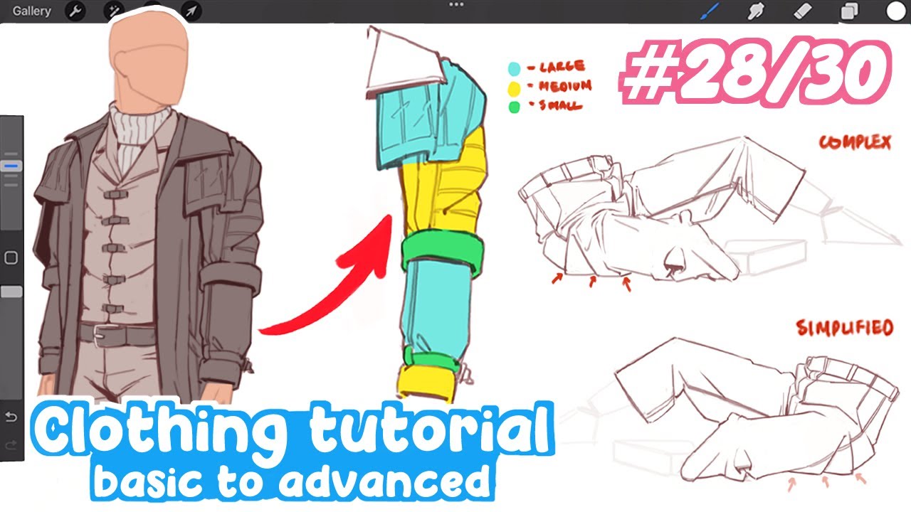 how to DRAW Clothing and Folds! (Basic to Advanced) | Full Drawing ...