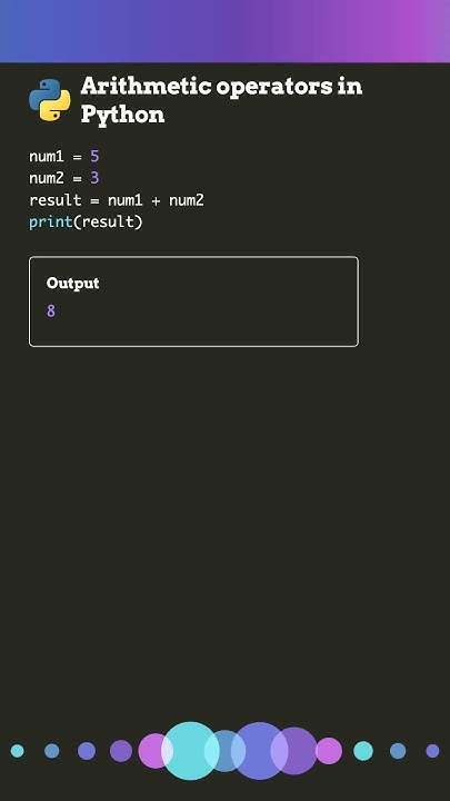 Arithmetic operators in Python - YouTube