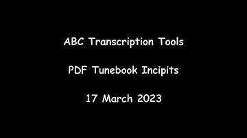 ABC Transcription Tools - PDF Tunebook Incipits