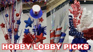 HOBBY LOBBY RED WHITE & BLUE PICKS BONUS VIDEO | PICKS, SPRAYS & STAKES.
