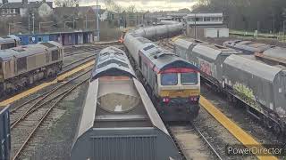 A Saturday morning at Tonbridge West Yard- Class 66 diverted freight & Colas 37 test train 6/1/2024