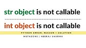 Typeerror: 'Dict' Object Is Not Callable - Youtube