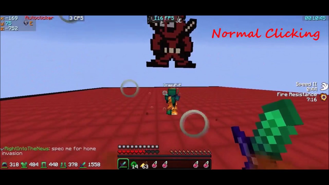 Normal Click Jitter Clicking VS Normal Clicking FT CrazyPvP - YouTube
