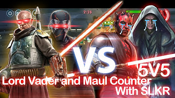 Lord Vader and Maul Counter with SLKR and Boba Fett Scion of Jango 5V5