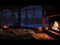 relaxing blizzard with fireplace crackling  fall asleep  winter wonderland overcome all chaos