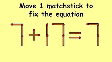 7+17=7 turn this wrong equation into correct | Match stick puzzle #236 | Puzzles with Answer