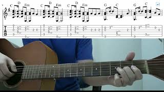 Ocean Eyes (Billie Eilish) - Easy Fingerstyle Guitar Playthrough Tutorial With Tab