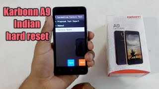 karbonn A9 Indian hard reset and pattern unlock
