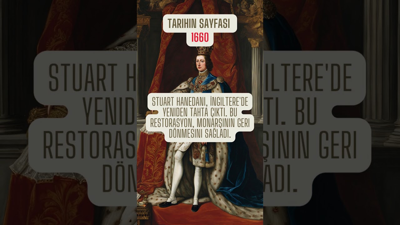 Tarihin Sayfası 1660 - Stuart Hanedanı, İngiltere'de yeniden tahta çıktı. 
