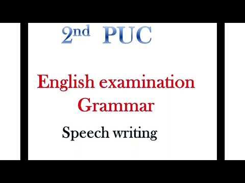 speech writing 2nd puc