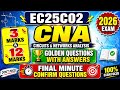 EC25C02 Circuits & Networks Analysis 2026 | Important 3 Marks & 12 Marks Questions | 100% Exam Focus