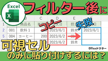 エクセルでフィルターをコピーして「可視セルにのみ」に貼り付けする方法【Excel】