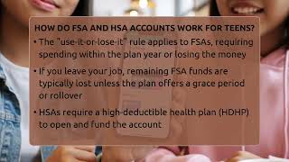 How Do FSA And HSA Accounts Work For Teens? - The Teen Economist