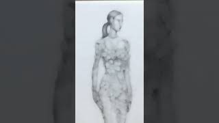 Draw wedding dress by pencil | Draw with Samm #asmr