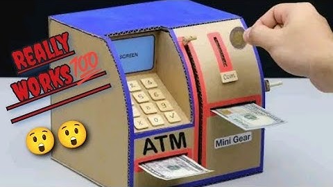 How to make ATM machine Without DC motor that Dispenses Real Cash⚡It really works 😱#cardboard#viral
