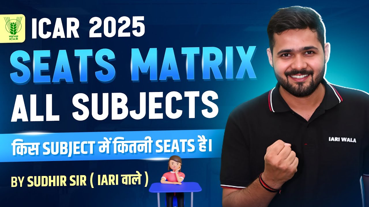 Subject-wise | Total No. of Seats ? | ICAR JRF 2025