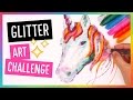 Glitter Glue Unicorn Drawing 🦄✨ Art Challenge w/ Baylee Jae! | Sea Lemon