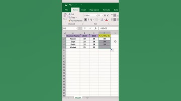 Excel me Total Marks Kaise Nikale?