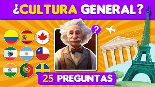 25 PREGUNTAS DE CULTURA GENERAL CON OPCIONES🤓🌍 QUIZ - TRIVIA