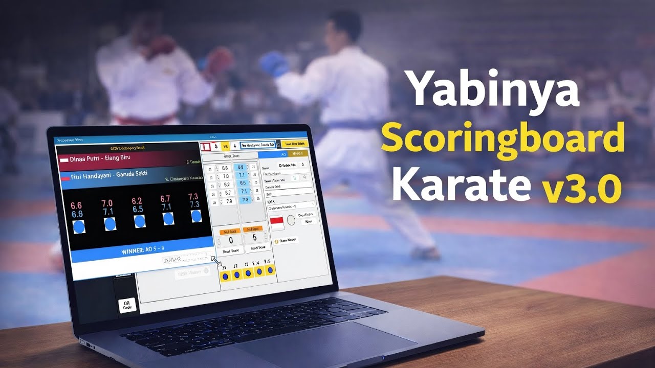 Karate Scoringboard Software – Yabinya v3 (WKF KATA Rules 2026 Ready)